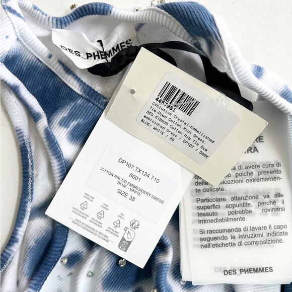 New DES PHEMMES Crystal-Embellished Tie-Dye Maxi Dress Women’s SIZE 2 (38) - Picture 12 of 15